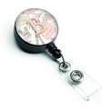 Carolines Treasures Letter B Love in Paris Pink Retractable Badge Reel CJ2002-BBR